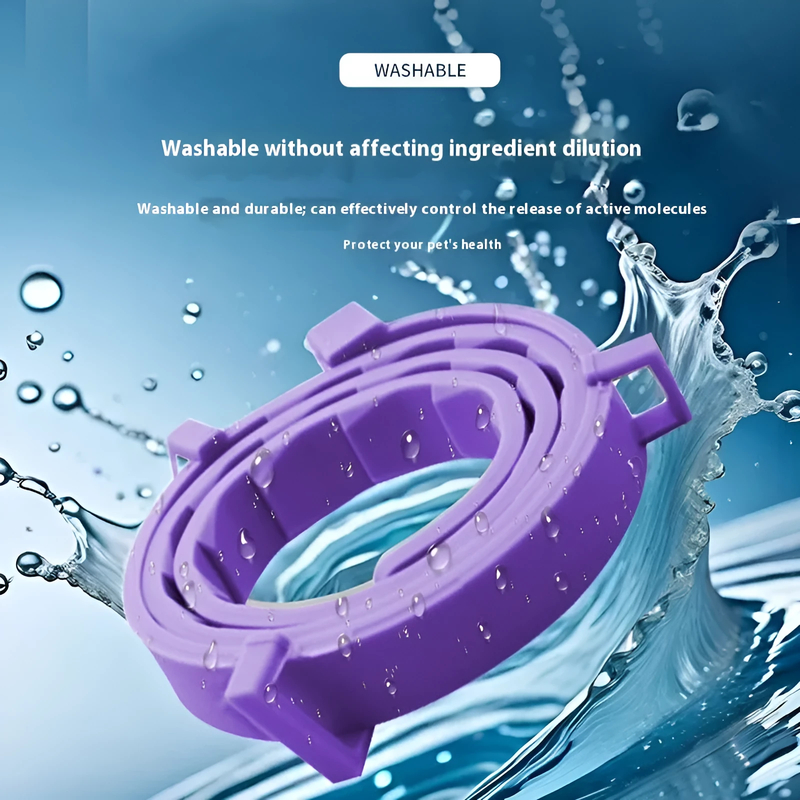 Orange soothing calming collar for cats and dogs adjustable composite material 38cm for cats