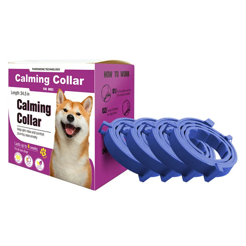 Orange soothing calming collar for cats and dogs adjustable composite material 38cm for cats