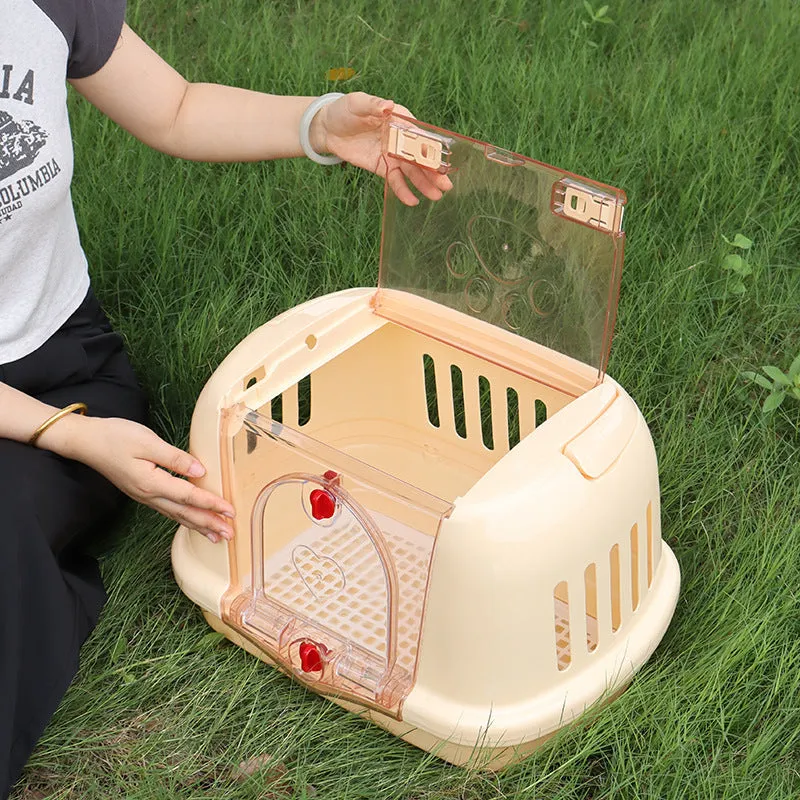 PP pet carrier travel bag with urine pad in beige for cats and dogs