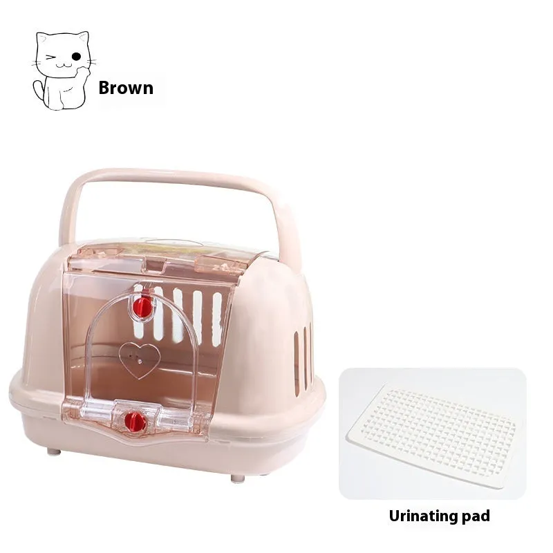 PP pet carrier travel bag with urine pad in beige for cats and dogs