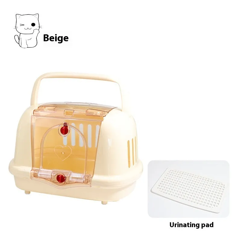 PP pet carrier travel bag with urine pad in beige for cats and dogs
