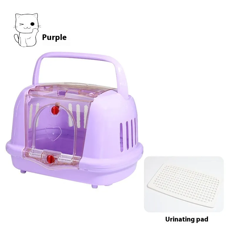 PP pet carrier travel bag with urine pad in beige for cats and dogs