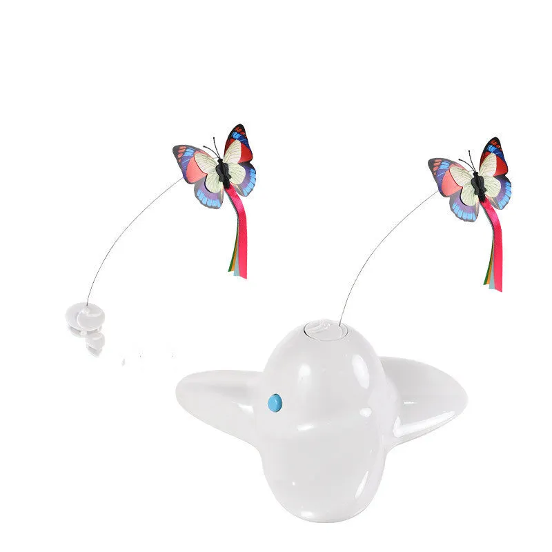 Educational pet toy for cats made of ABS PC and steel wire in white colour, 18.5cm tall
