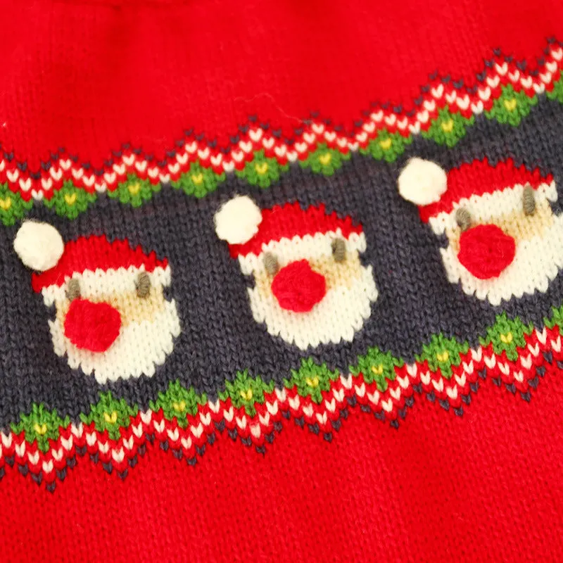 Christmas dog sweater in Santa Claus red colour, polyester casual pullover for pets