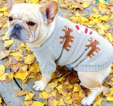Christmas dog sweater in Santa Claus red colour, polyester casual pullover for pets