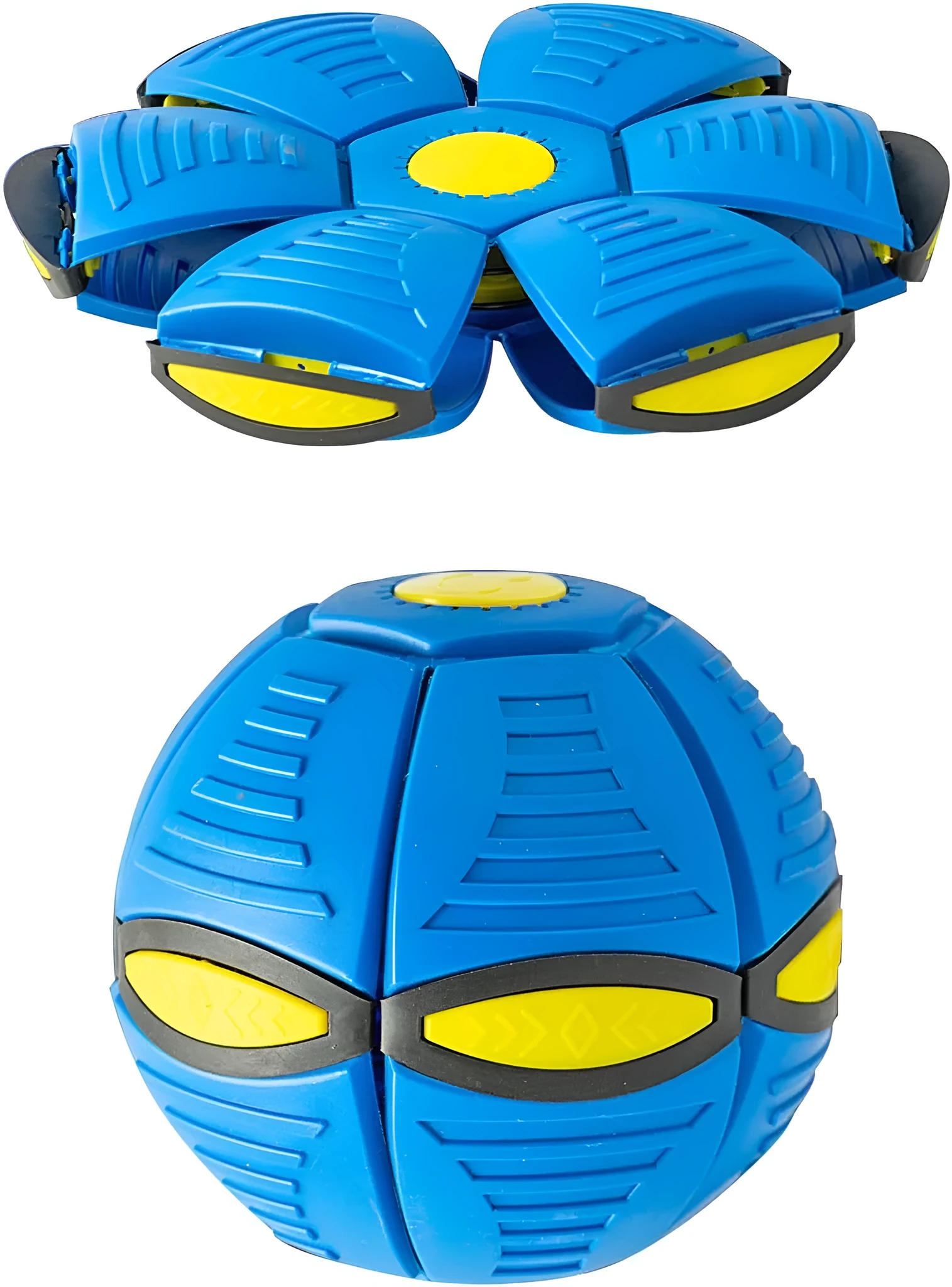 Pet Toy Flying Saucer Ball for Dogs with 6 Lights Interactive Outdoor Yard Toy Magic Stomp Ball Children Toy Magic UFO Ball for Dog Games Soft Plastic Material 16x16x5cm 240g