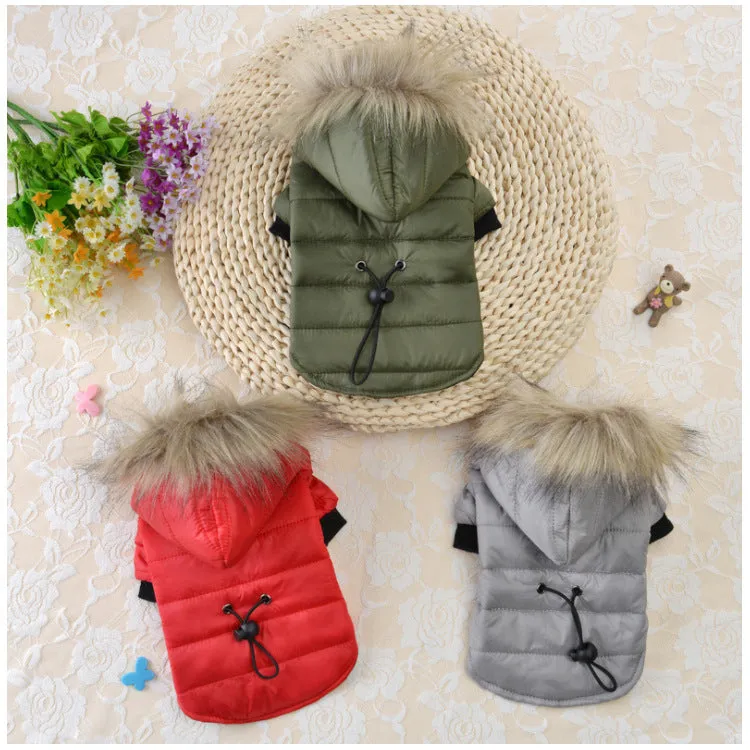 Pet down jacket cotton antibacterial dog coat in various colours for small to large breeds