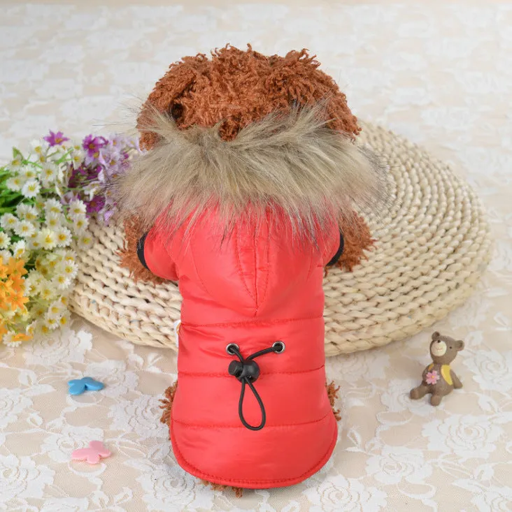 Pet down jacket cotton antibacterial dog coat in various colours for small to large breeds