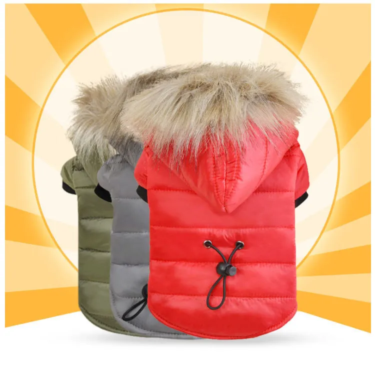 Pet down jacket cotton antibacterial dog coat in various colours for small to large breeds