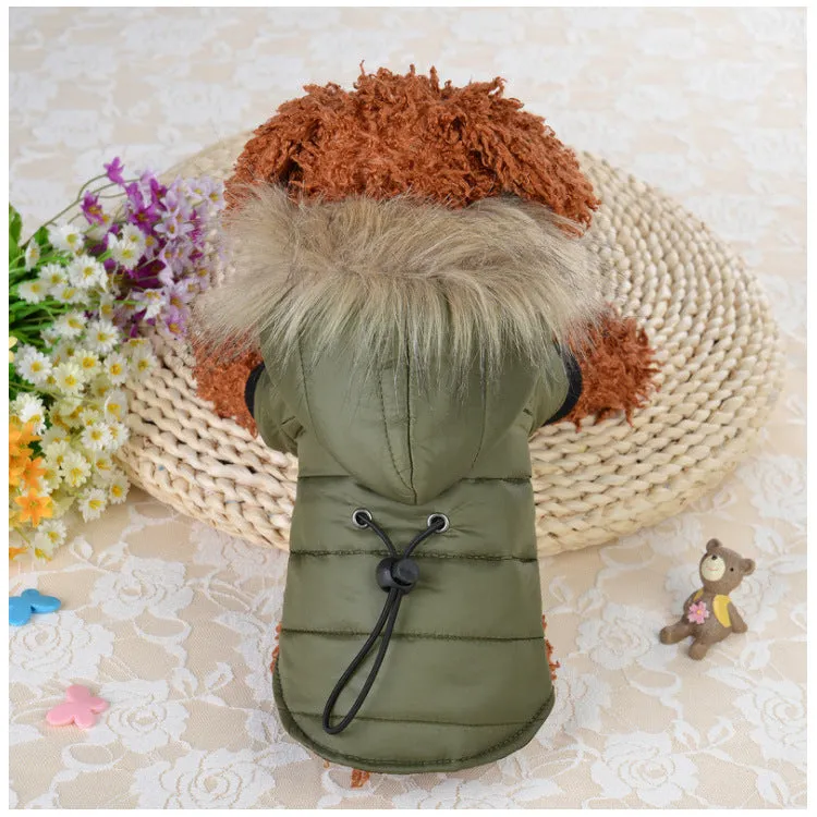 Pet down jacket cotton antibacterial dog coat in various colours for small to large breeds