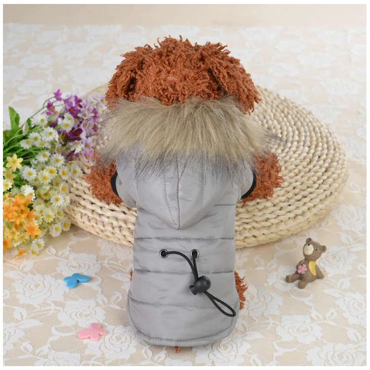 Pet down jacket cotton antibacterial dog coat in various colours for small to large breeds