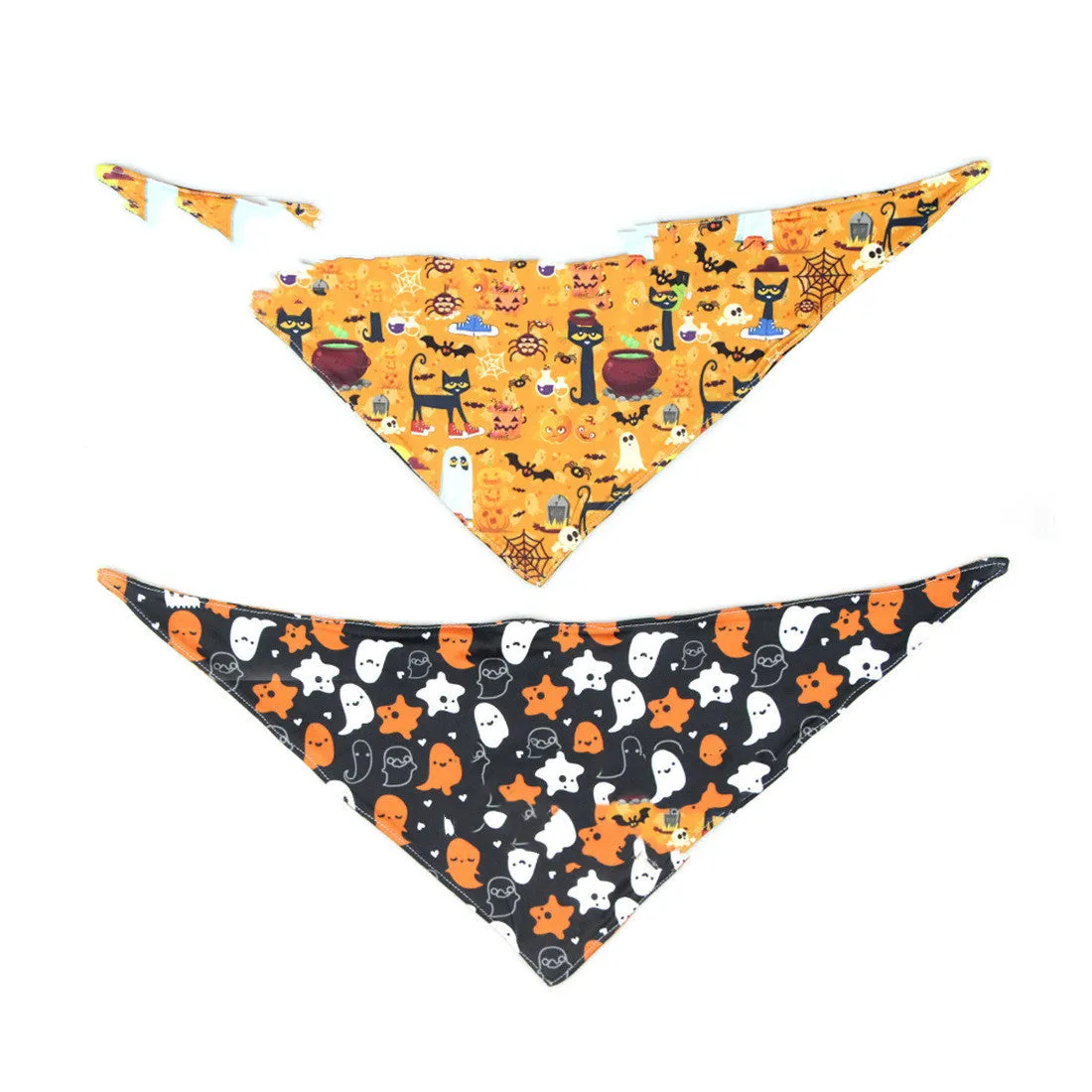 Halloween double-sided milk silk pet saliva towel with bat and spider web print