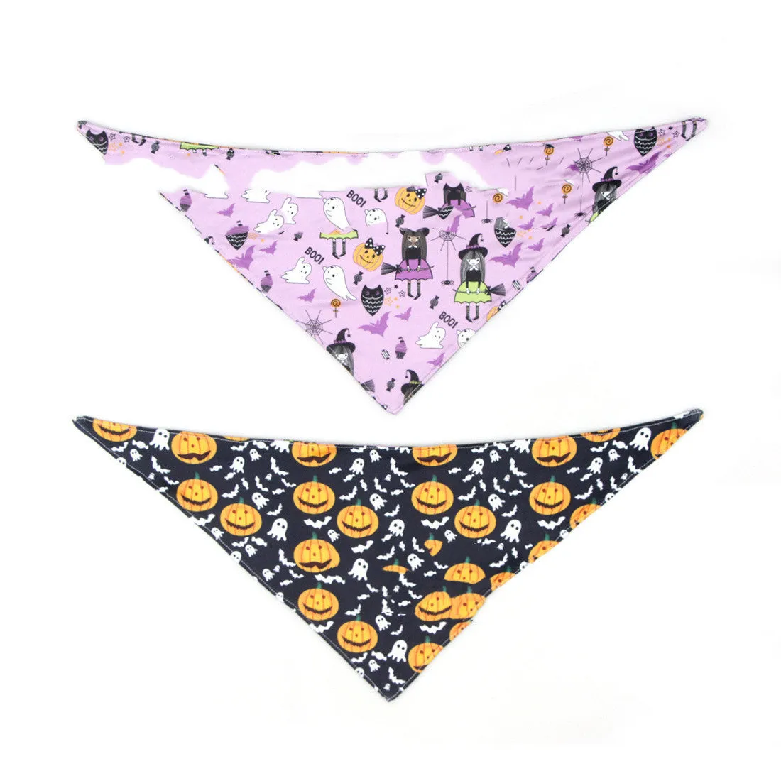 Halloween double-sided milk silk pet saliva towel with bat and spider web print