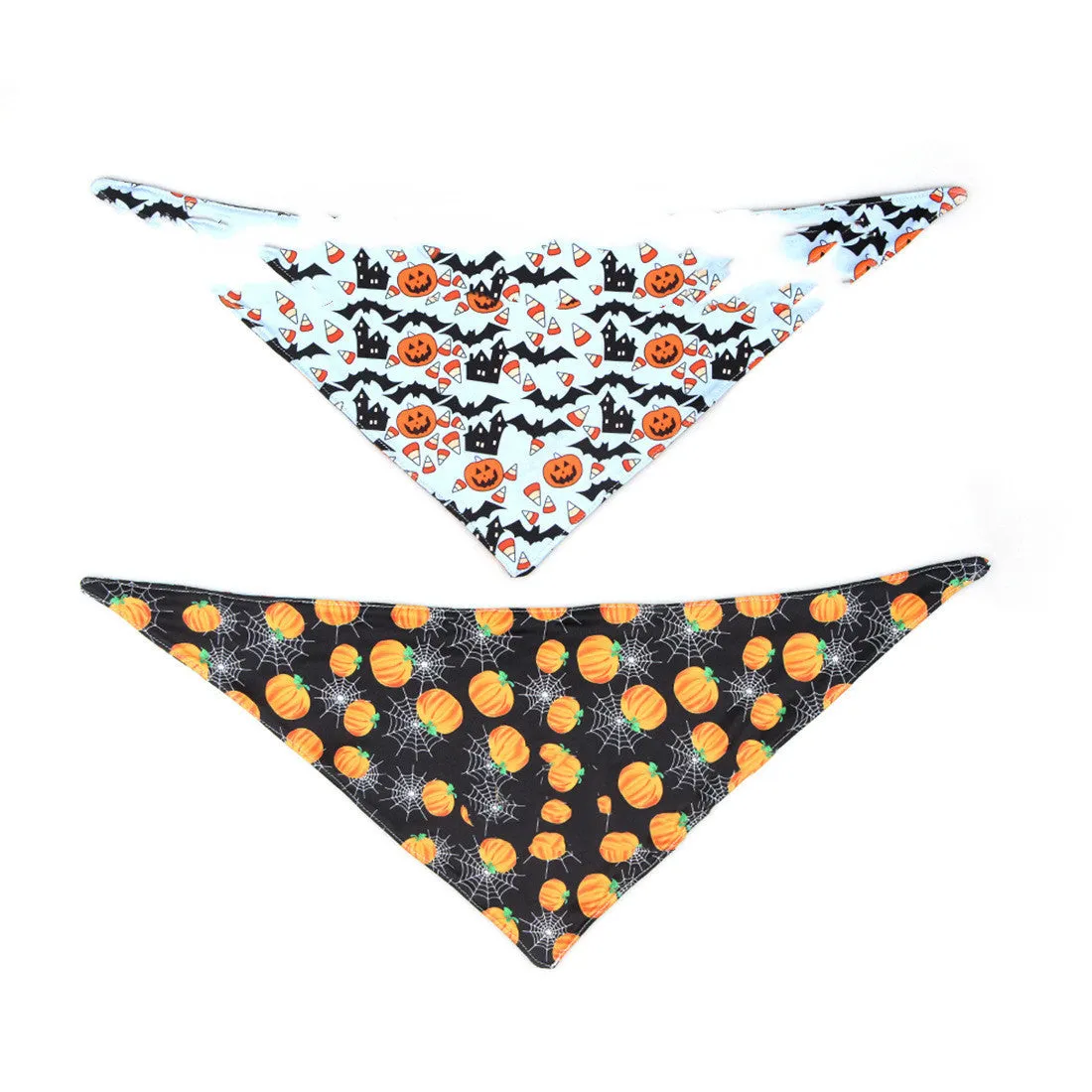 Halloween double-sided milk silk pet saliva towel with bat and spider web print