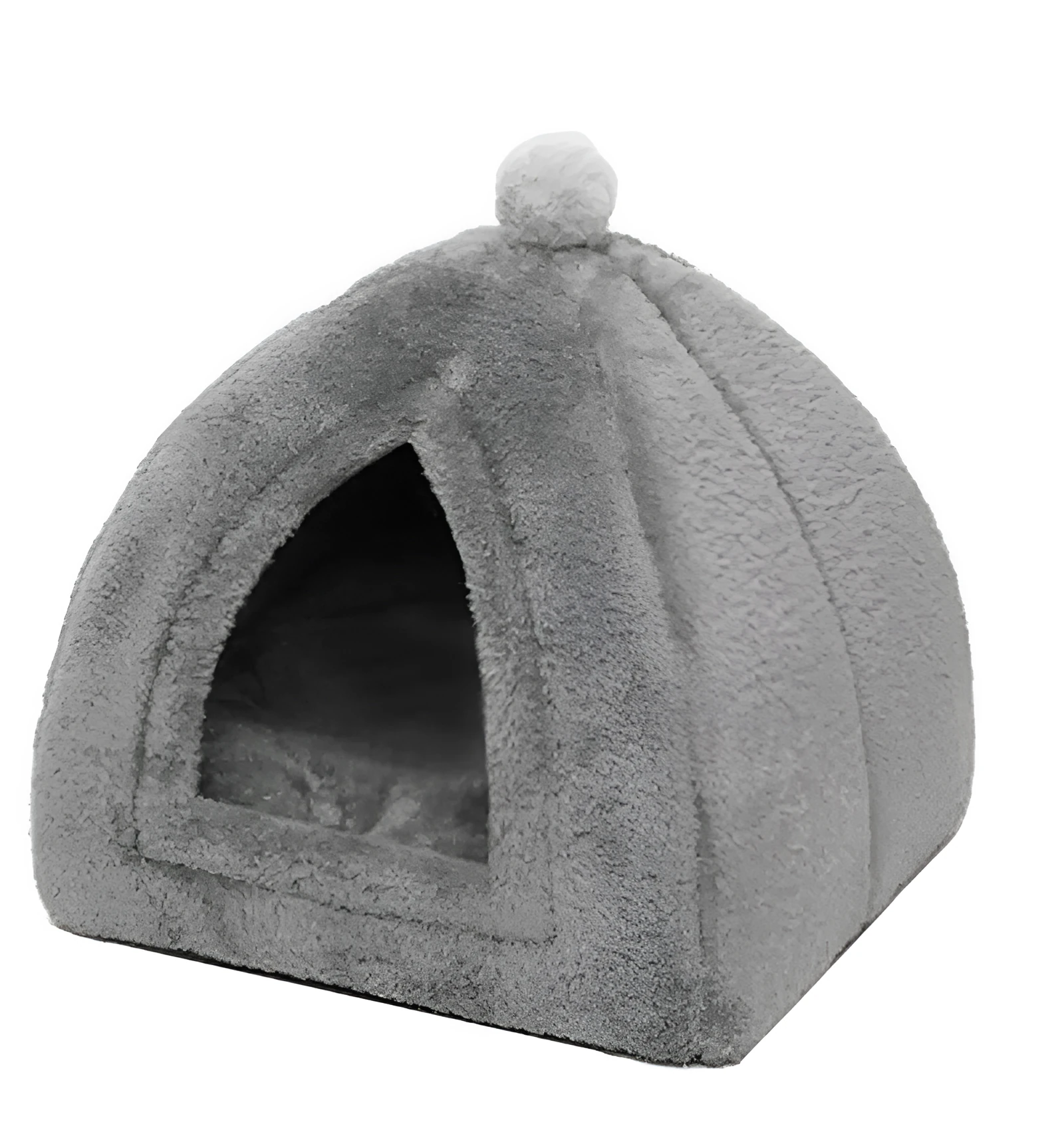 Warm cat house closed folding design in breathable wool for small and medium pets