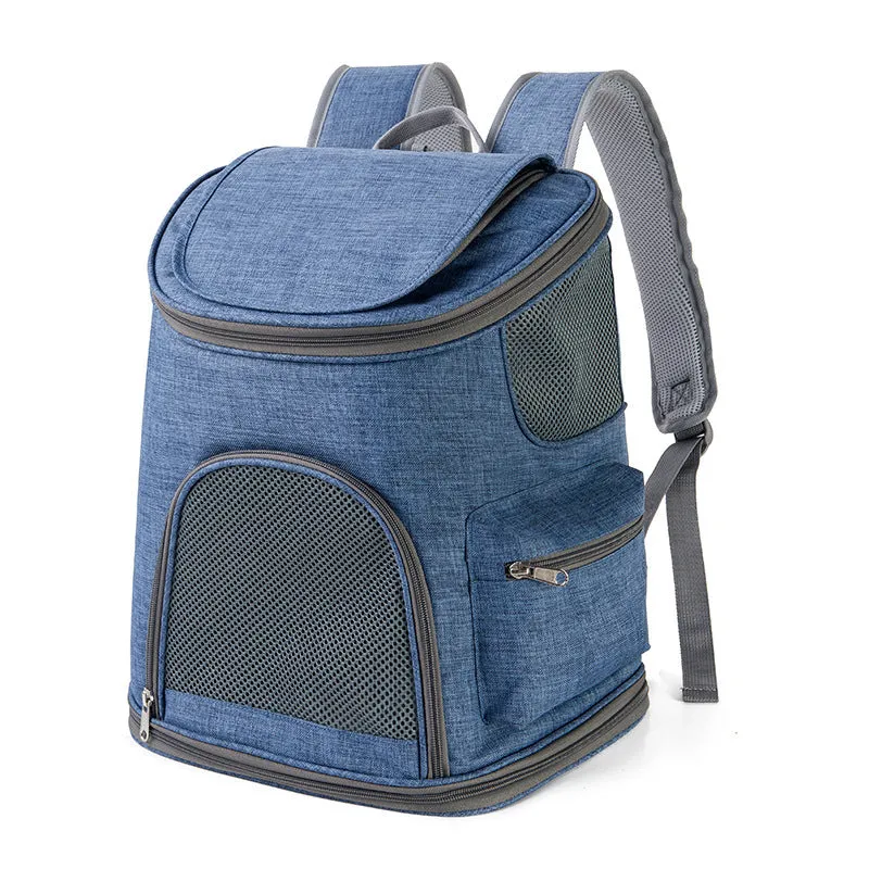New dog backpack in Oxford cloth with pet inside, breathable design, four colour options available