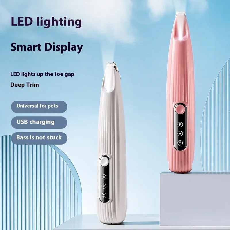 White Pets Efficient LED electric pet clipper for dog and cat foot hair trimming with waterproof design