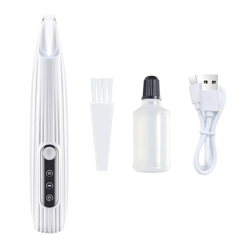 White Pets Efficient LED electric pet clipper for dog and cat foot hair trimming with waterproof design