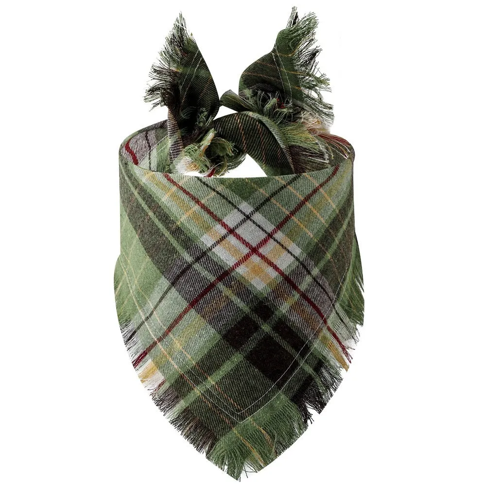 Plaid tassel triangle scarf for dogs in twill cloth with printed pattern, size S and M, 10 colour styles