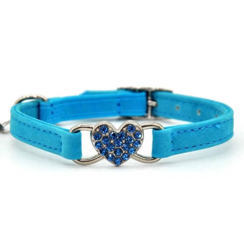 Cat collar with bell in sky blue, breakaway buckle, adjustable 21-26 cm