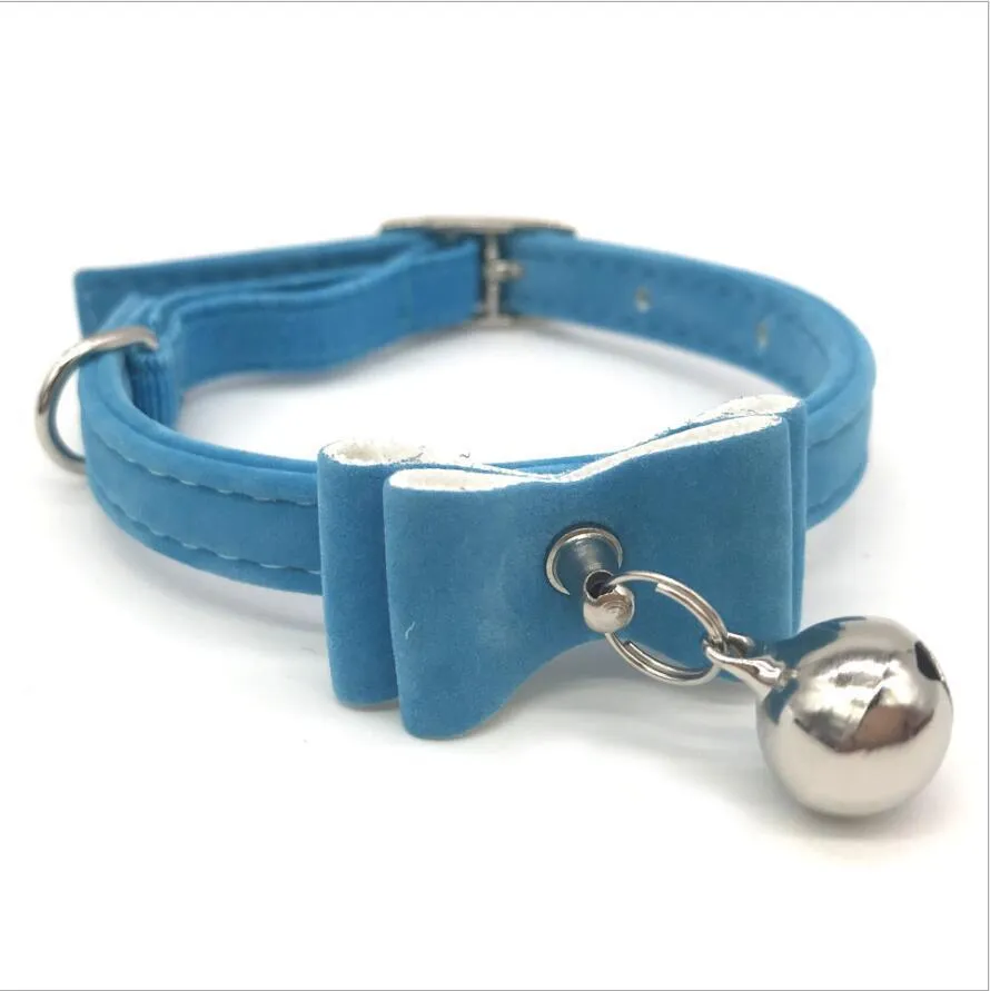 Cat collar with bell in sky blue, breakaway buckle, adjustable 21-26 cm