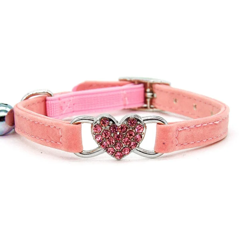 Cat collar with bell in sky blue, breakaway buckle, adjustable 21-26 cm