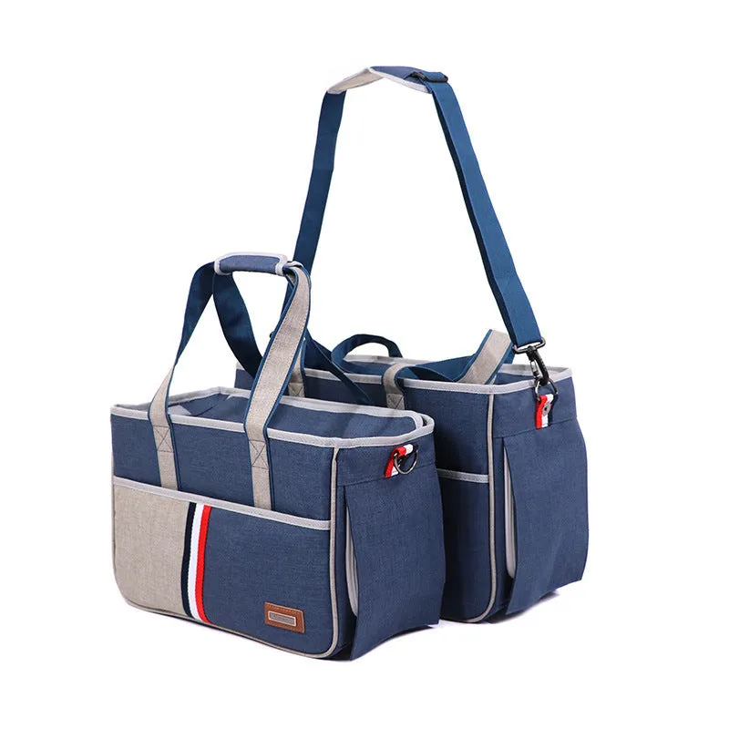 Foldable pet shoulder bag in Oxford cloth, black colour, size L 47 x 21 x 30 cm