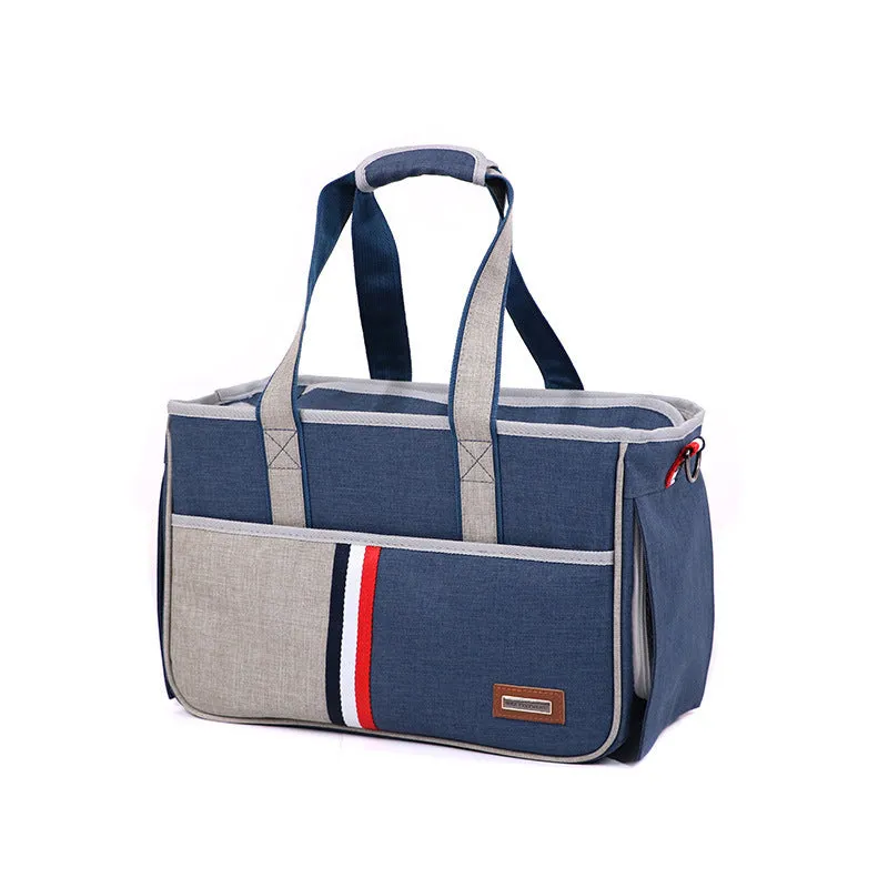 Foldable pet shoulder bag in Oxford cloth, black colour, size L 47 x 21 x 30 cm