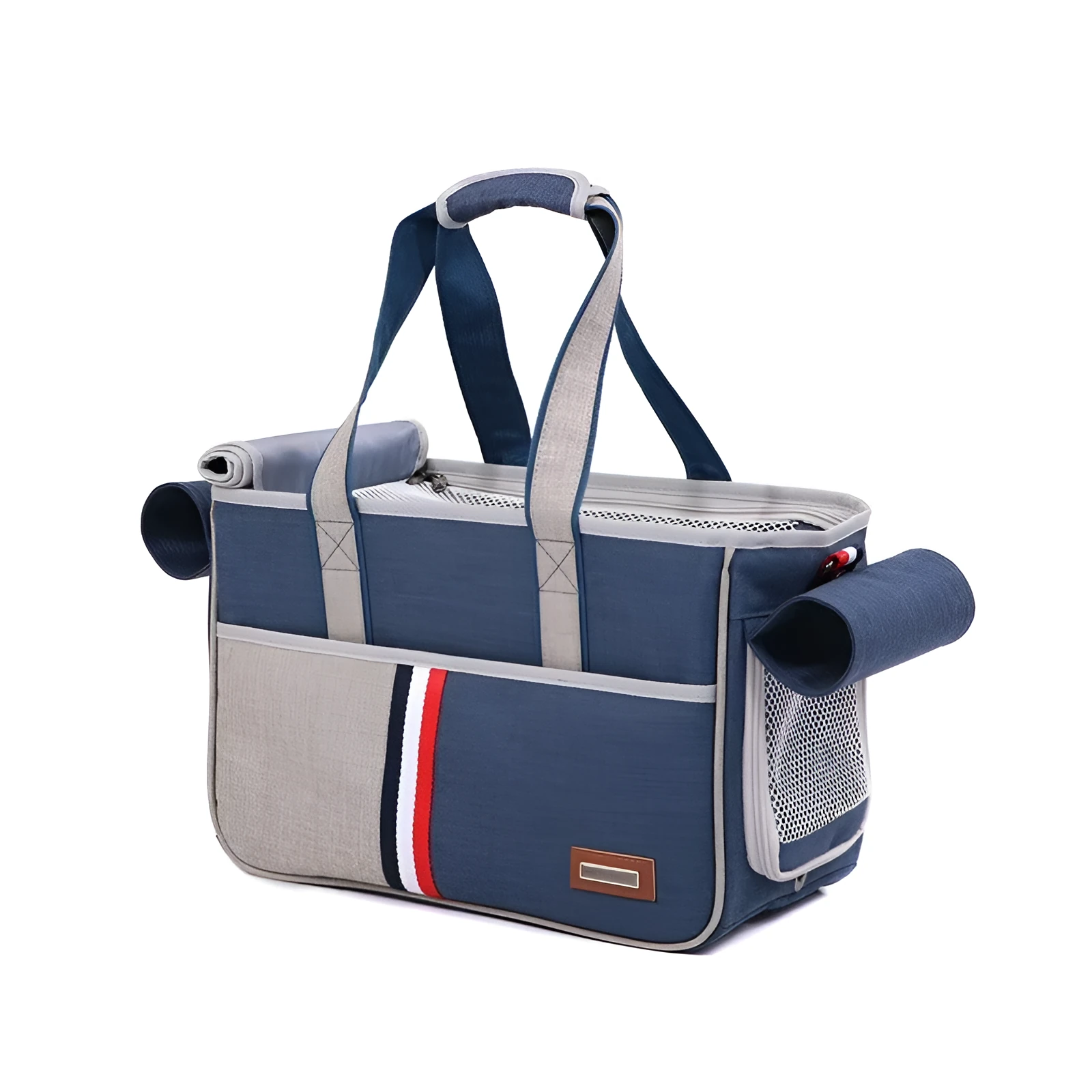 Foldable pet shoulder bag in Oxford cloth, black colour, size L 47 x 21 x 30 cm