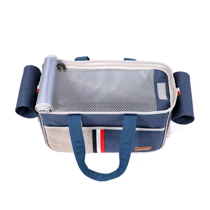 Foldable pet shoulder bag in Oxford cloth, black colour, size L 47 x 21 x 30 cm