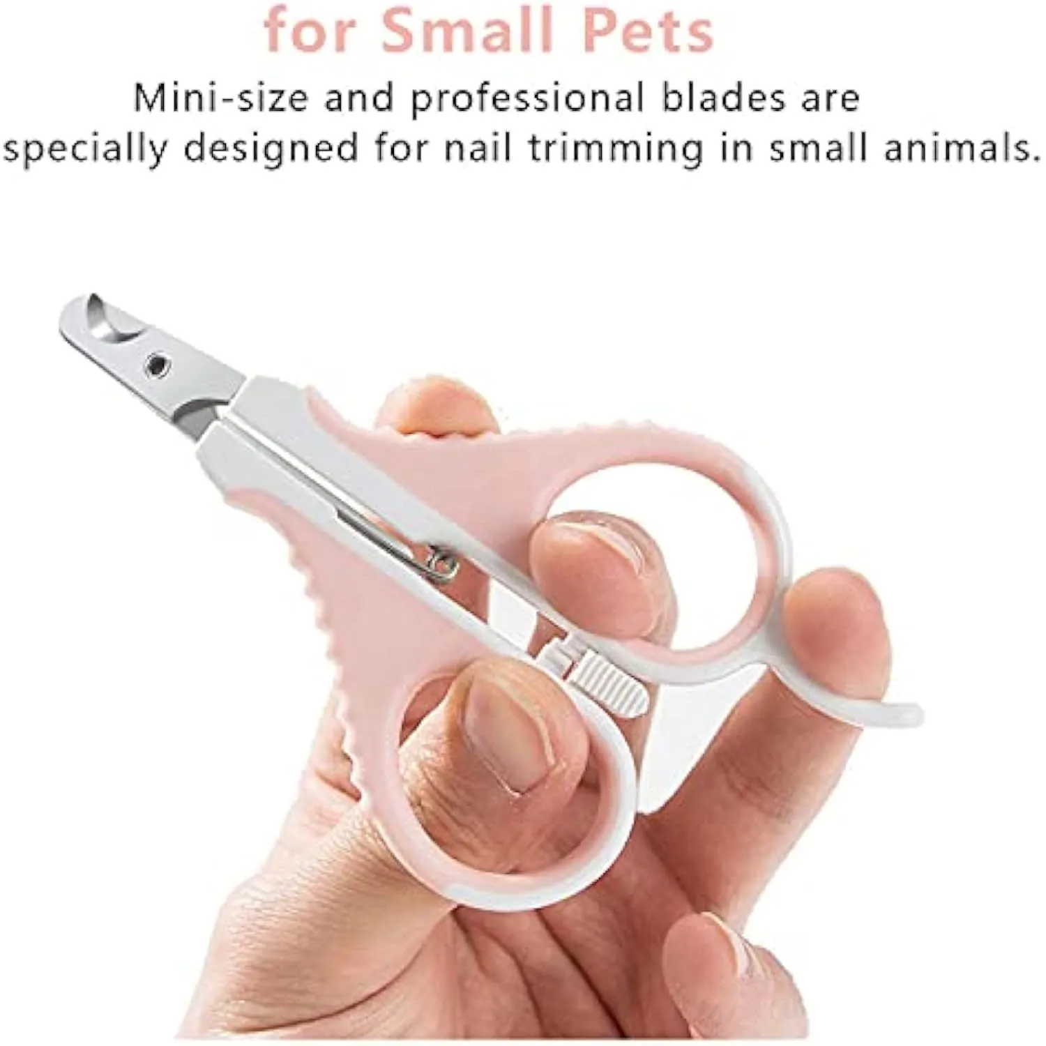Grey and pink cat nail clippers with curved safety blade and ergonomic rubberised handles