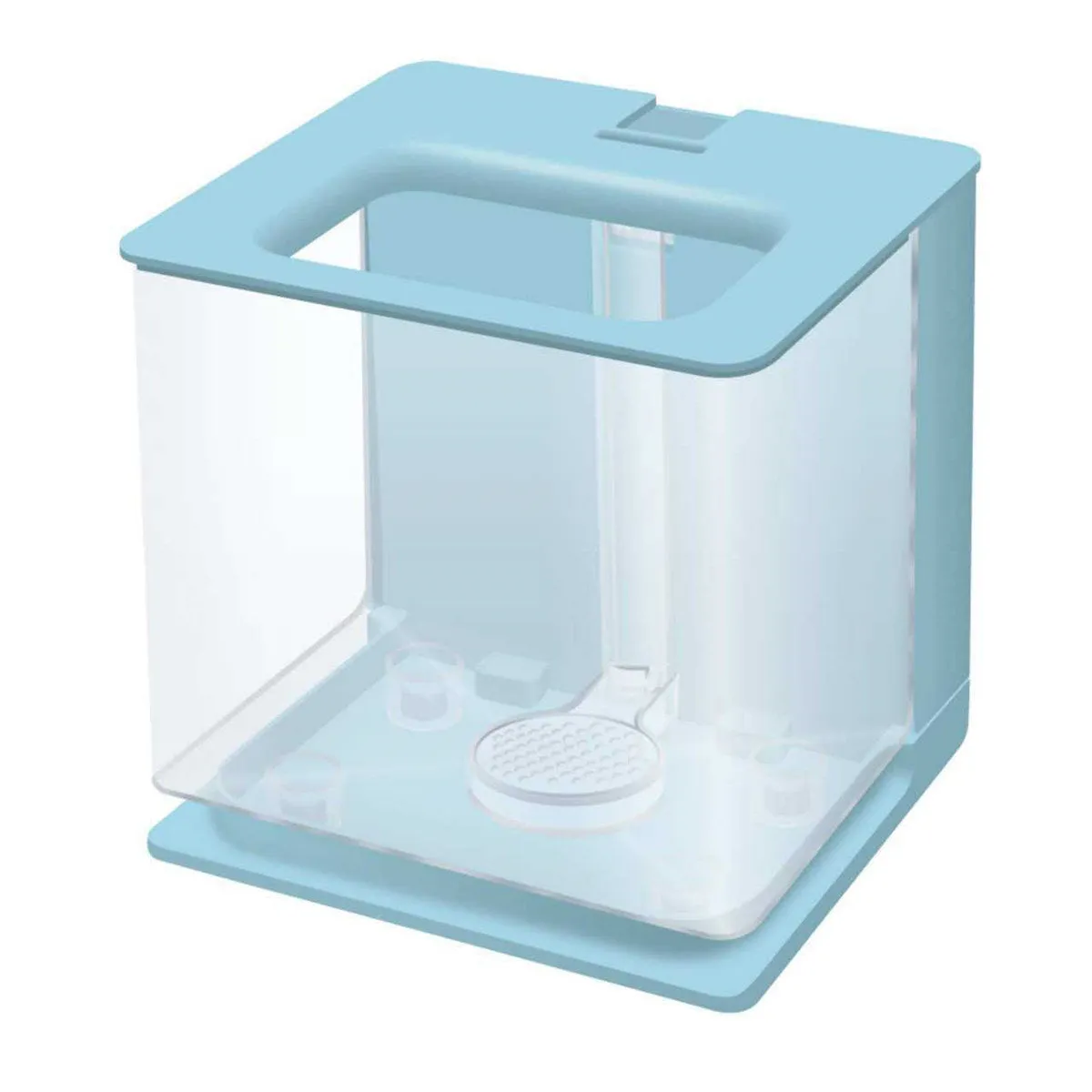 Self-cleaning small fish tank 2.5L compact desktop aquarium 18x17x16.5cm