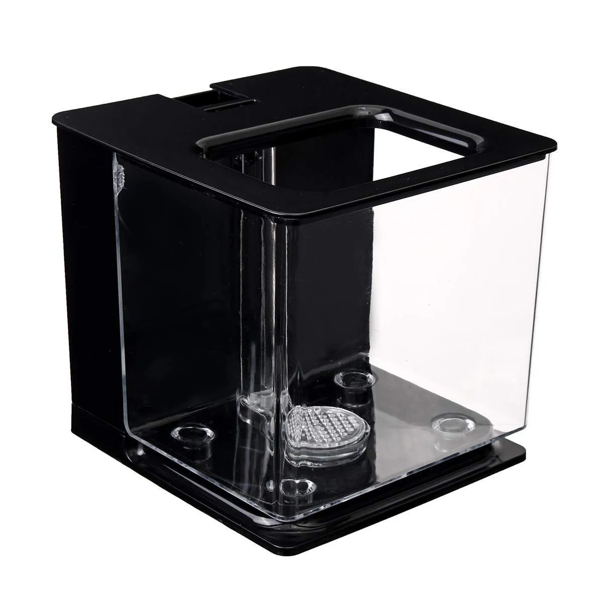 Self-cleaning small fish tank 2.5L compact desktop aquarium 18x17x16.5cm