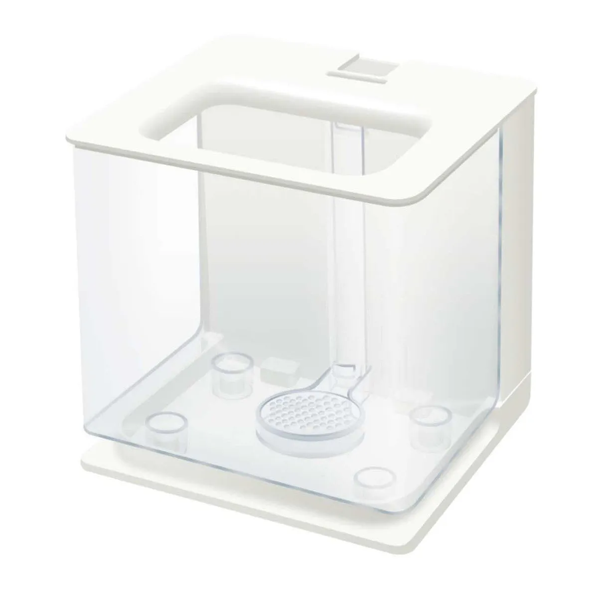 Self-cleaning small fish tank 2.5L compact desktop aquarium 18x17x16.5cm