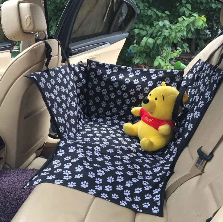 Footprint Dog Transporters waterproof car seat hammock protector with safety belt D1010, 130cm by 150cm by 55cm, rear double seat pet cover