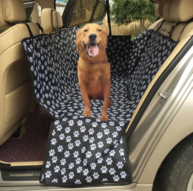 Footprint Dog Transporters waterproof car seat hammock protector with safety belt D1010, 130cm by 150cm by 55cm, rear double seat pet cover