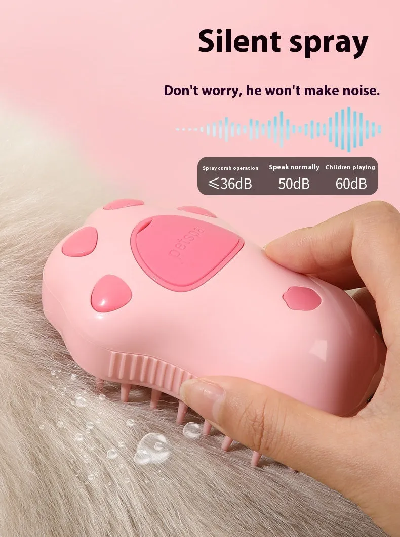 Pet spray comb brush for cats and dogs in ABS TPR with spray function and non-slip grip