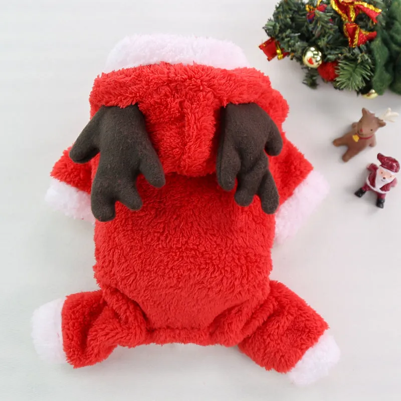 Dog Christmas pet clothing in red green colours casual four-legged cloth garment for small to large dogs