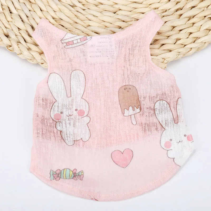 Pet supplies casual acrylic vest shirt in Cactus pattern for dogs and cats