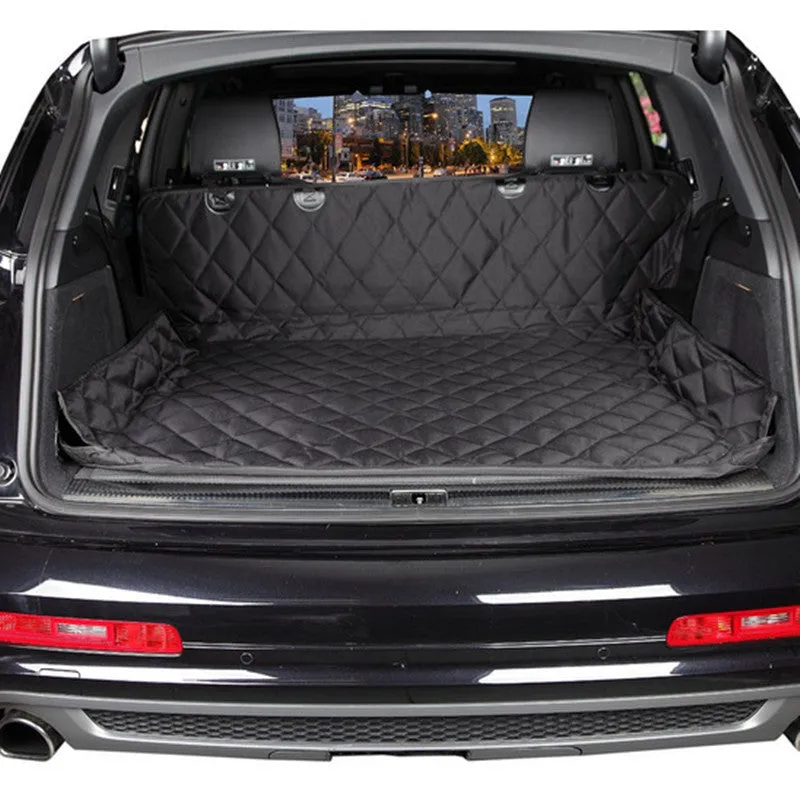 Black Oxford cloth car pet mat for dogs rear seat protector size options