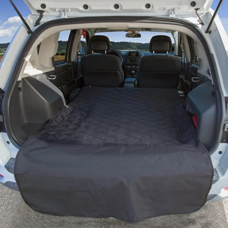 Black Oxford cloth car pet mat for dogs rear seat protector size options