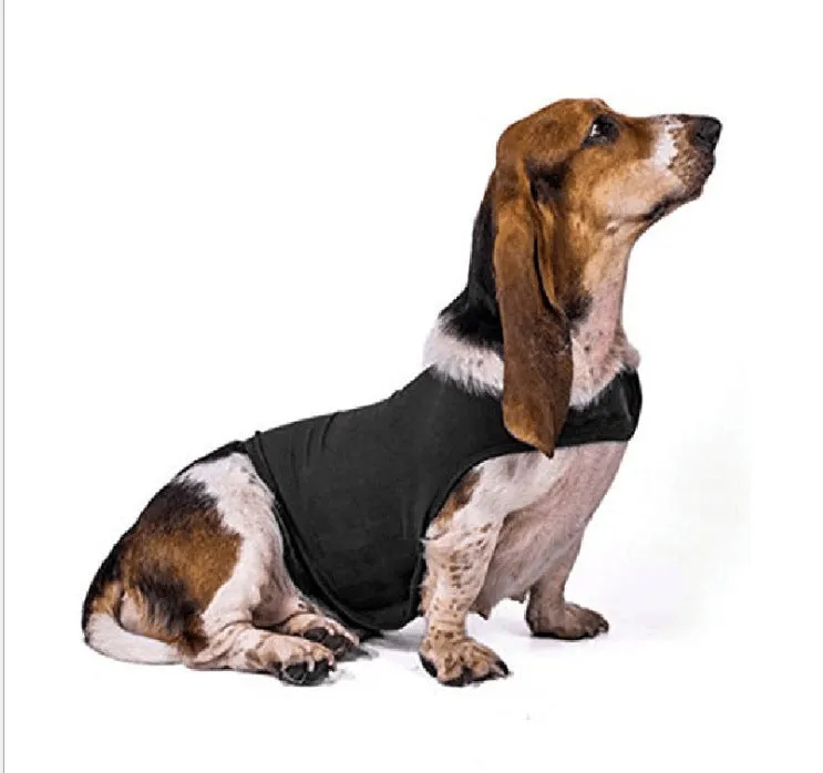 Anxiety jacket vest for dogs and cats in dark grey, summer calming pet clothes with adjustable fit
