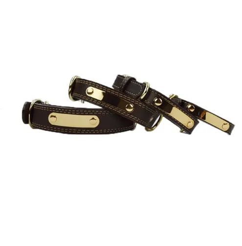 Pet lettering dog collar in microfiber leather, medium size, black colour, with adjustable buckle