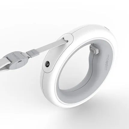 Meng Wangxing UFO retractable dog leash with nylon ribbon flashlight and anti-slip handle for small medium dogs