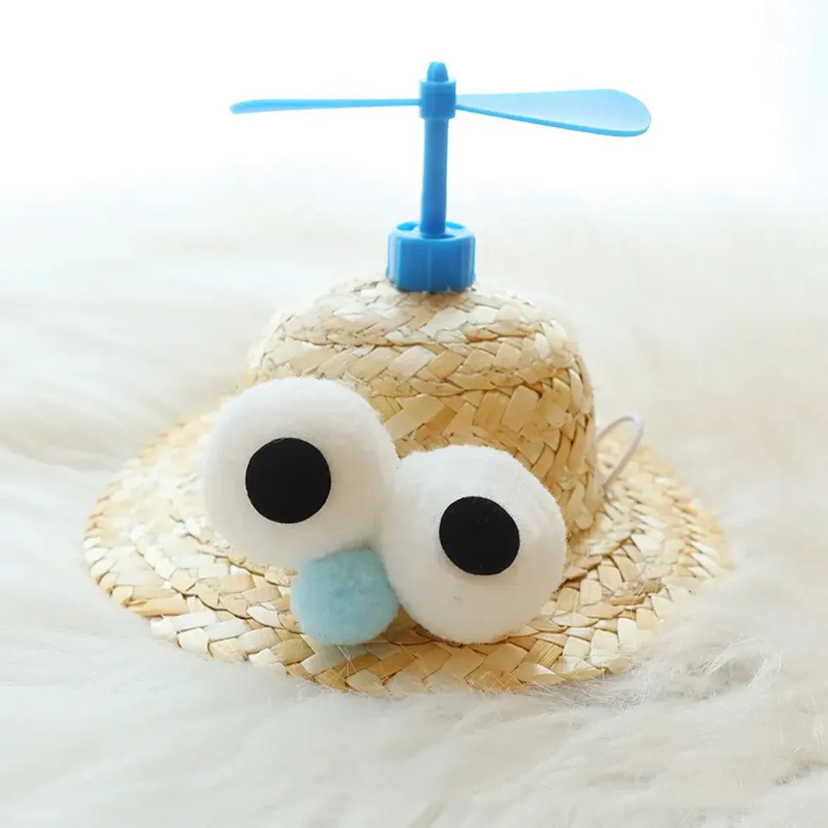 Pet cute hat decorative puppy cap made of mixed cloth and grass in small flower style on small dog