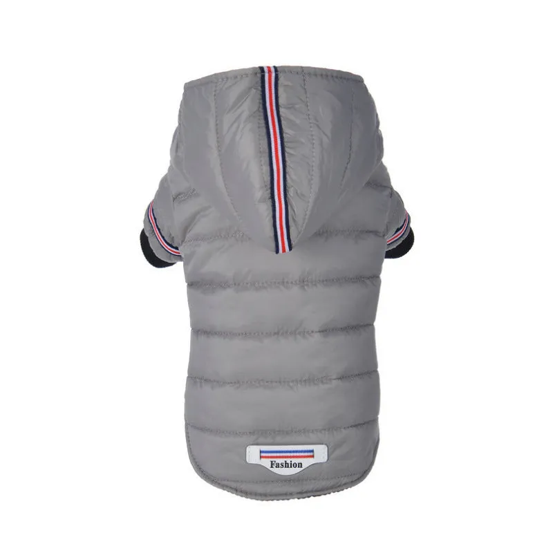 Grey cotton autumn dog clothes for small to large pets with back length 19-39 cm