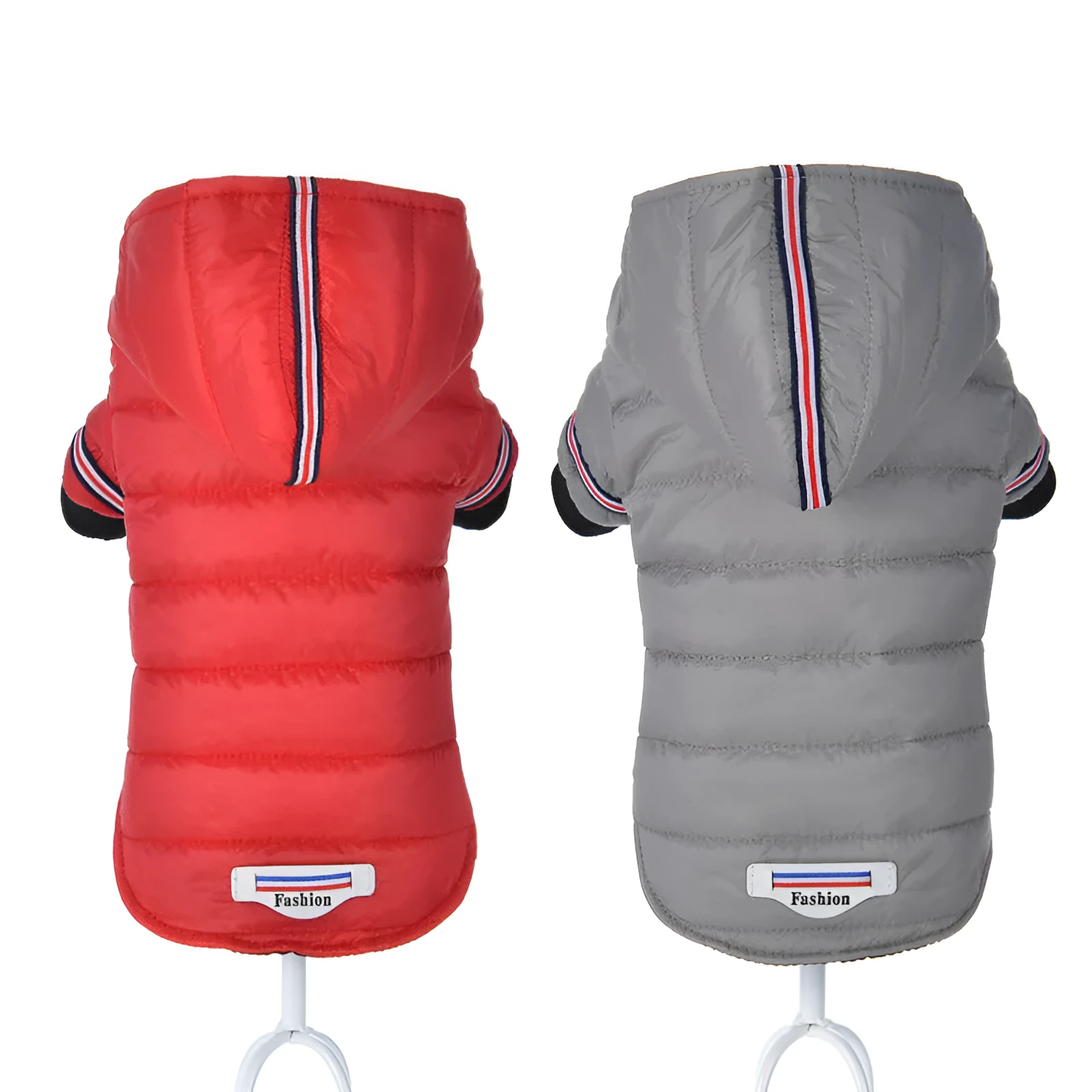 Grey cotton autumn dog clothes for small to large pets with back length 19-39 cm