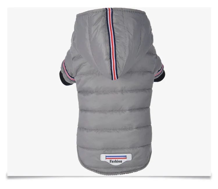 Grey cotton autumn dog clothes for small to large pets with back length 19-39 cm