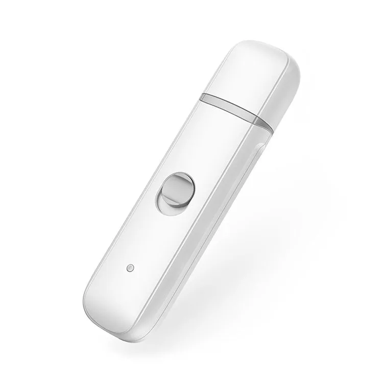 White pet electric nail polisher for cats and dogs, compact ABS body, low noise grinder