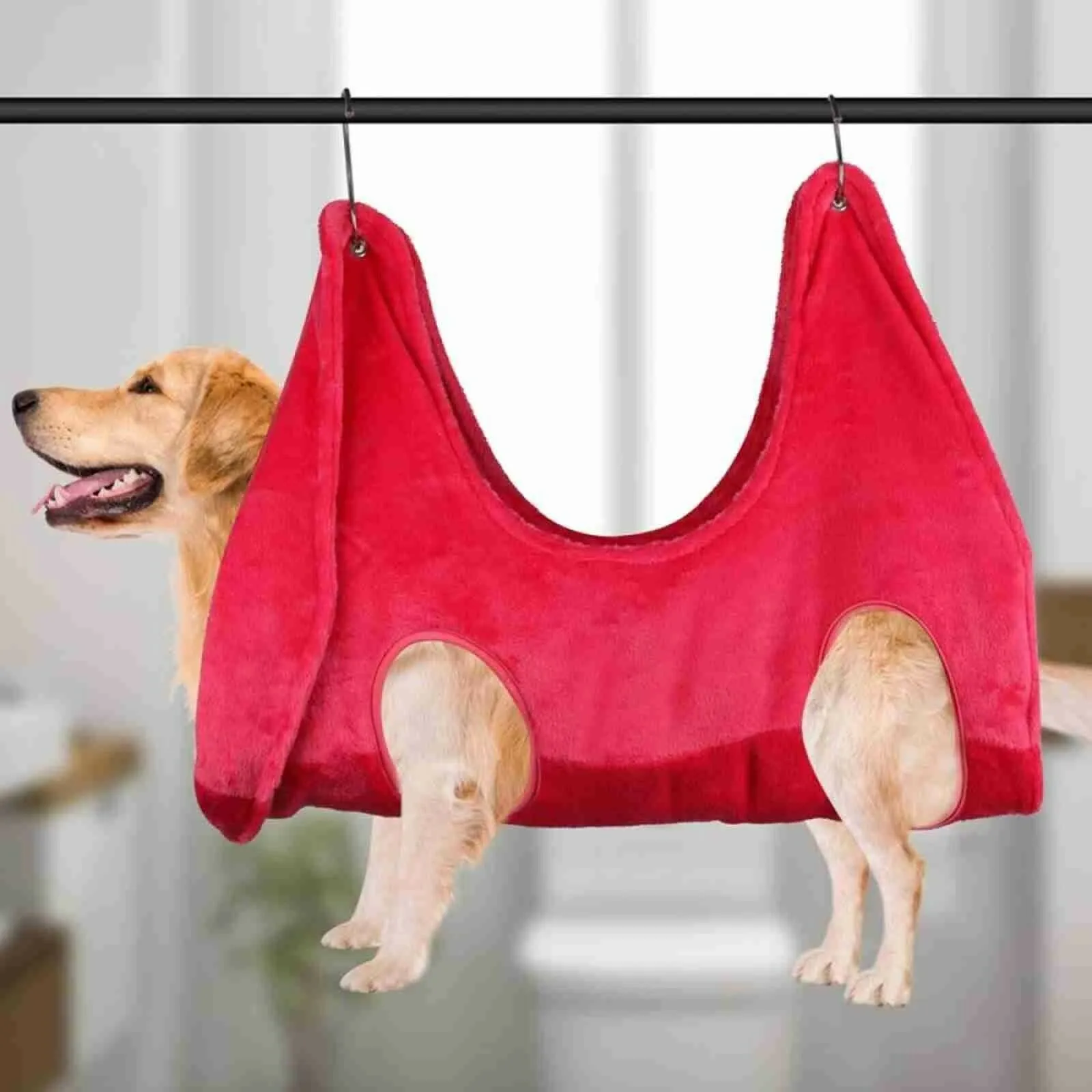 Dog grooming hammock in blue cloth for bathing and nail trimming for small medium large dogs and cats